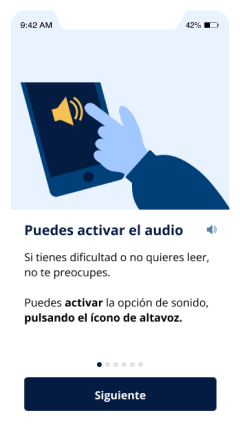 Sample app interface on how to activate audio
