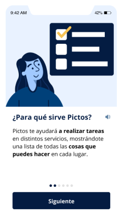 Sample app interface showing "what Pictos is for"