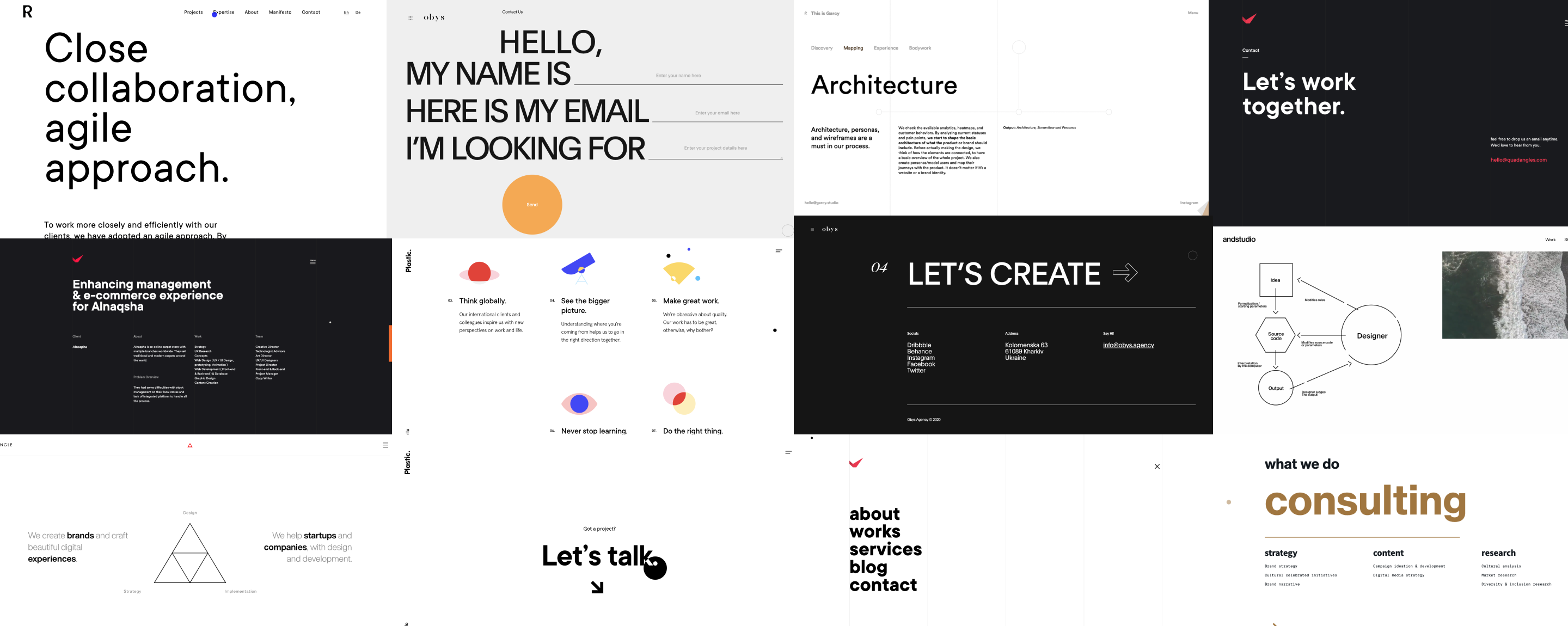 Collection of inspiration interfaces for building the moodboard