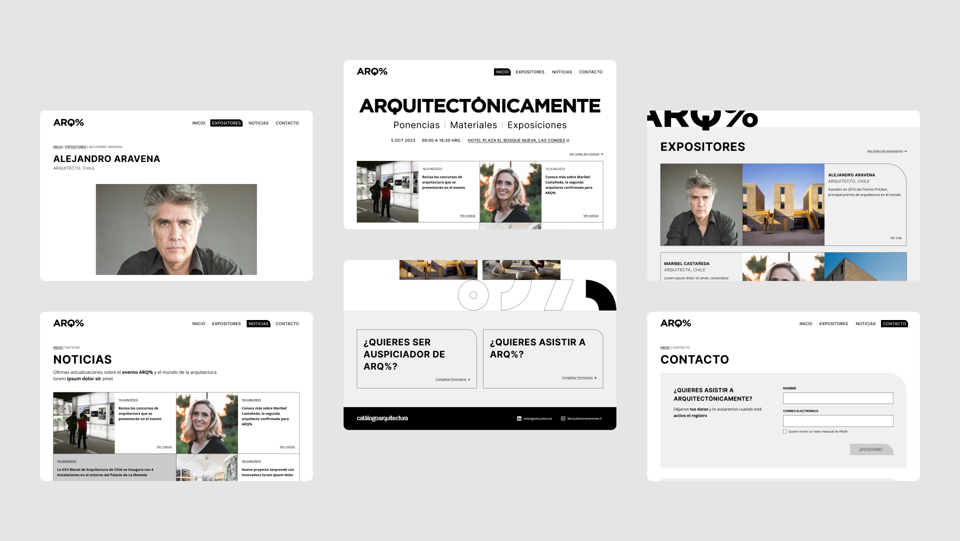 Muestras de componentes de interfaz diseñados siguiendo los principios de la guía de estilos